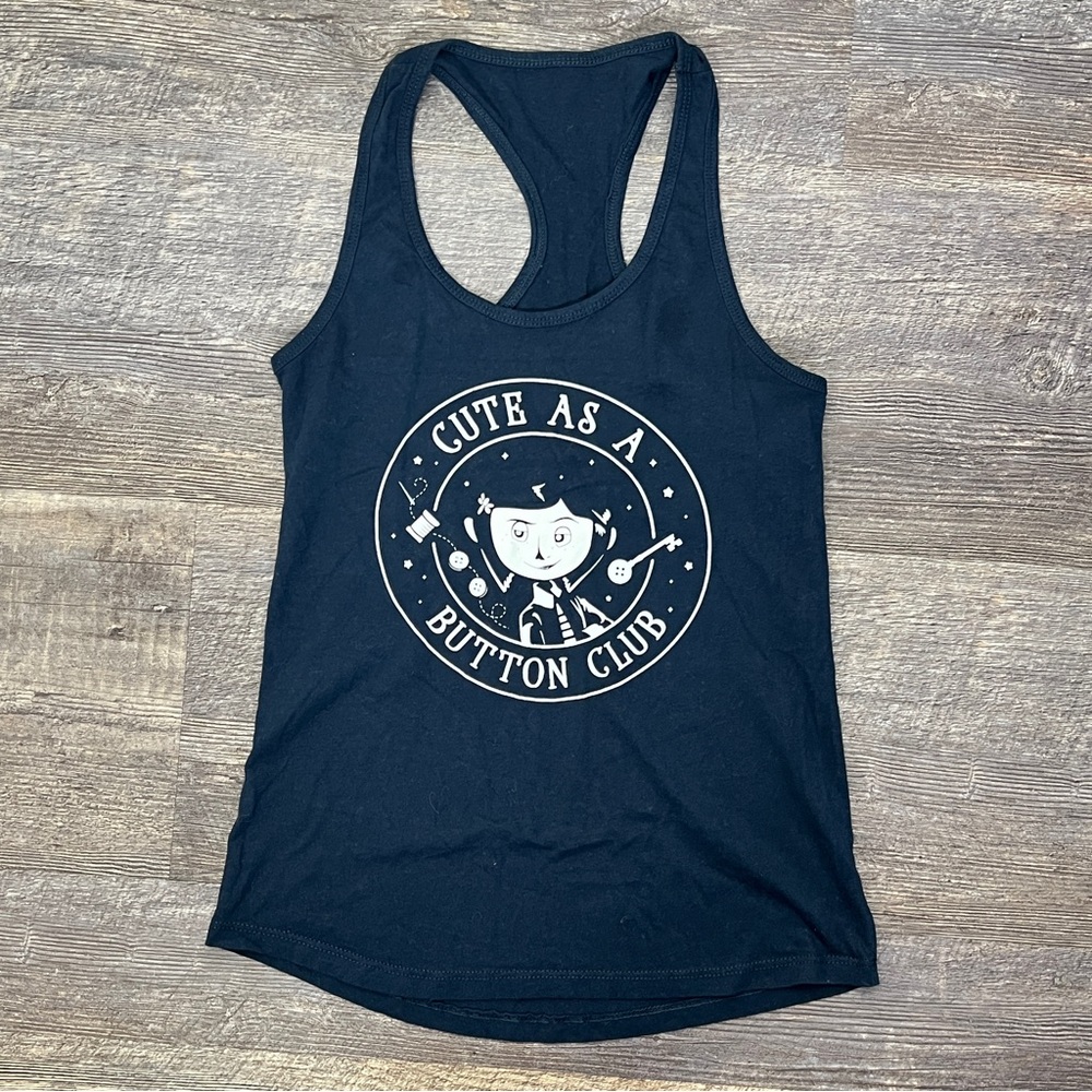 Cute As A Button Club Navy Blue Tank Top size small S B136